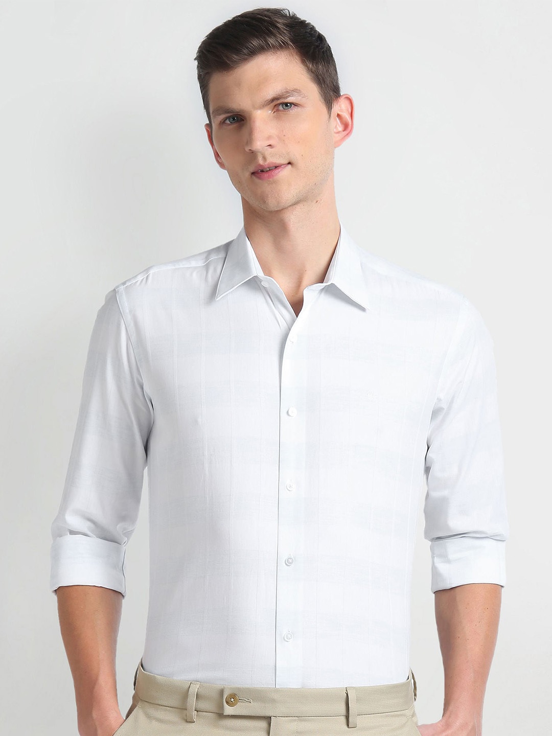 

Arrow New York Striped Spread Collar Slim Fit Cotton Formal Shirt, Blue