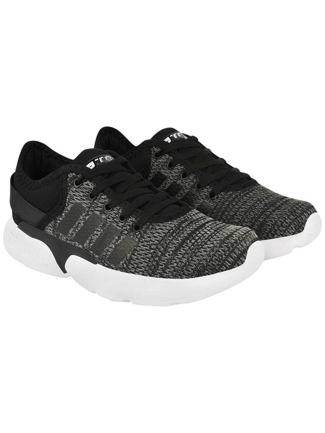 

TRV Men Lace Up Mesh Running Shoes, Black