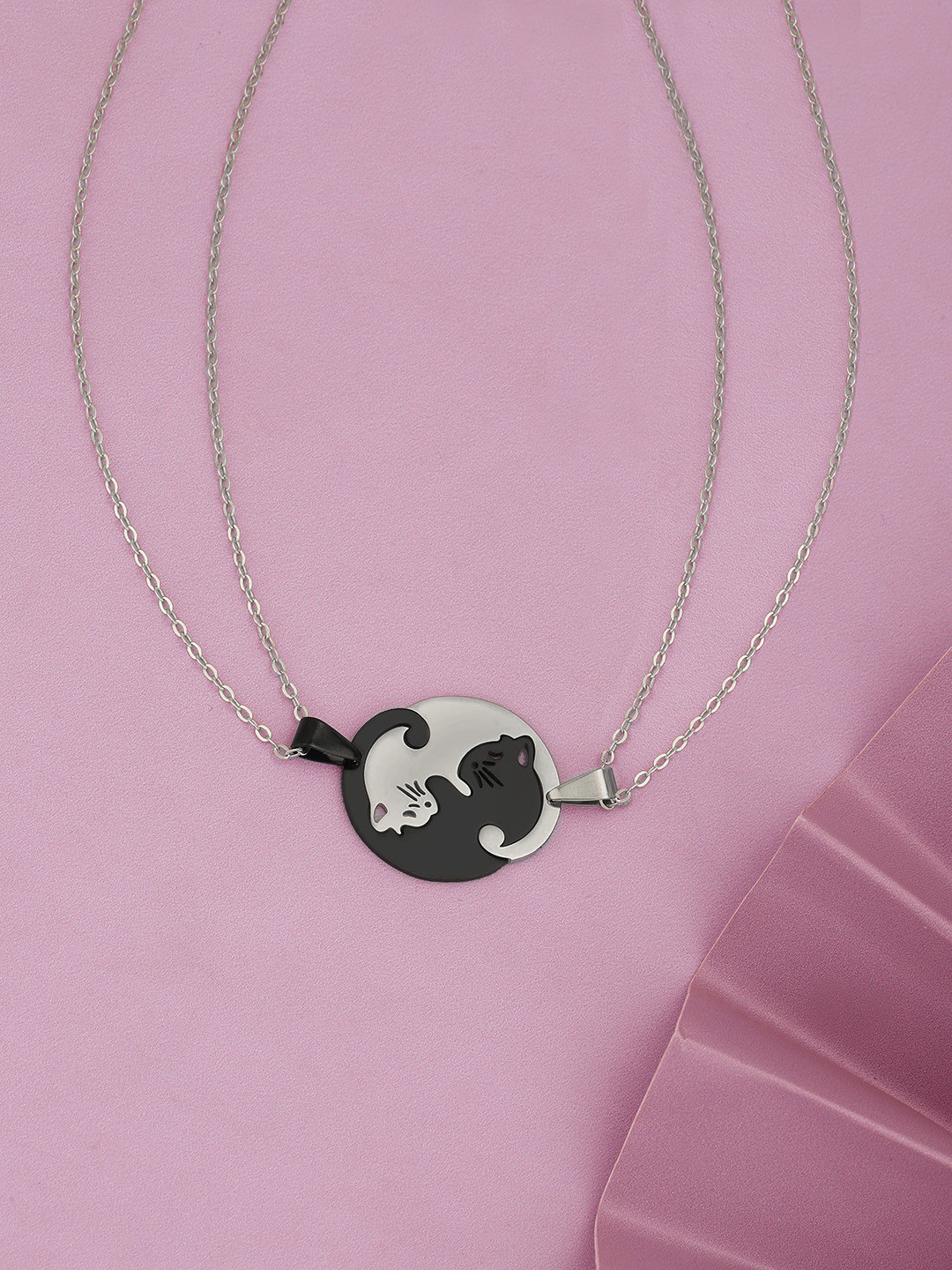 

Carlton London Set of 2 Silver-Plated Animal Shaped Pendants with Chains