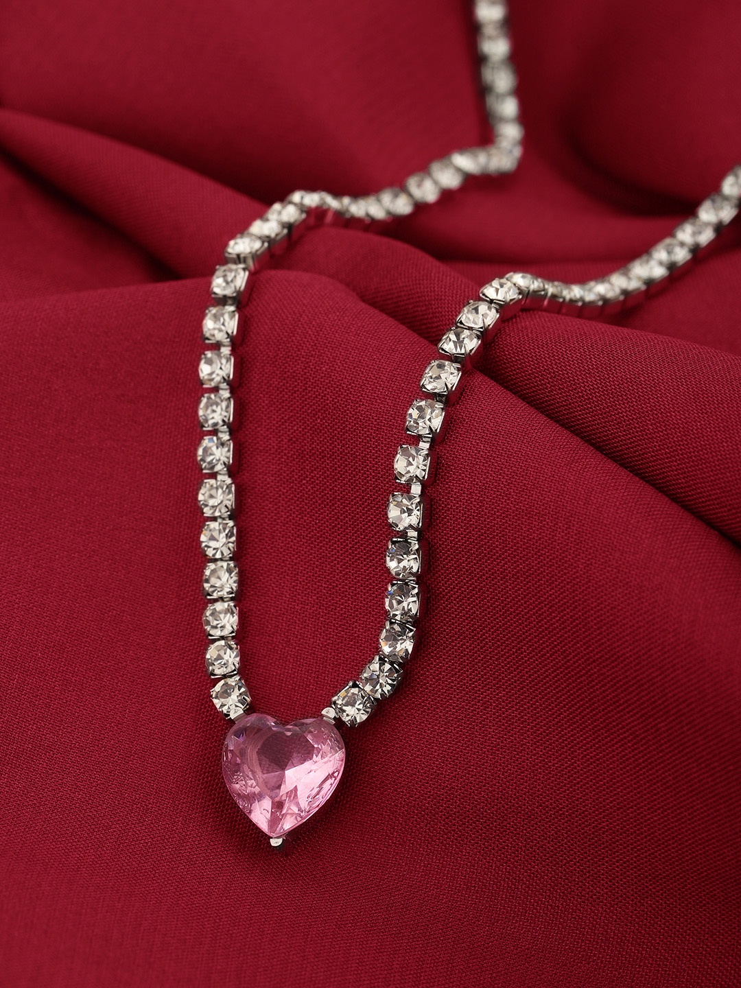 

Carlton London Brass Silver-Plated Necklace