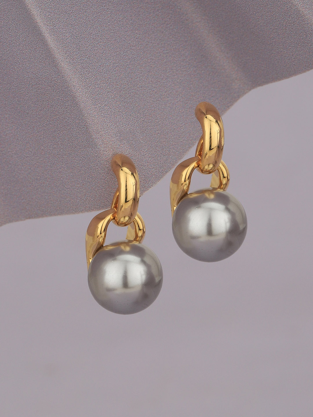 

Carlton London Gold-Plated Pearl Circular Drop Earrings