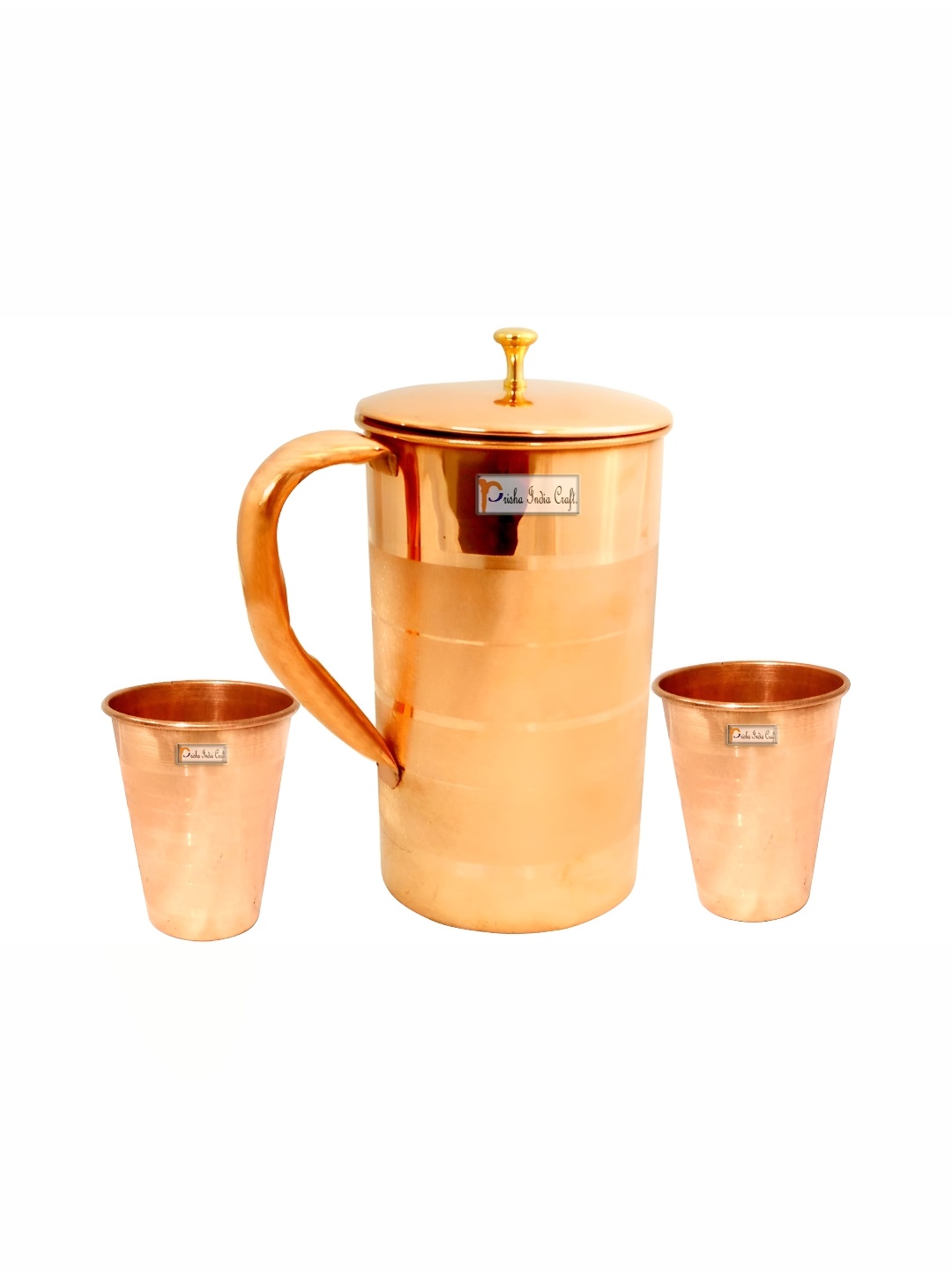 

PRISHA INDIA CRAFT Copper Toned 5 Pieces Water Jug With Tumblers