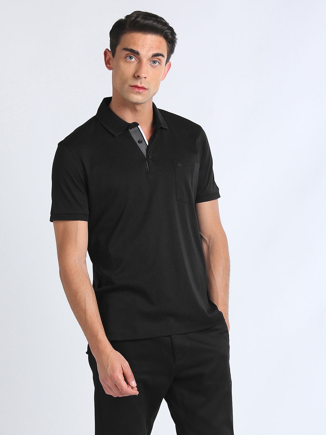 

Arrow Cotton Polo Collar T-shirt, Black