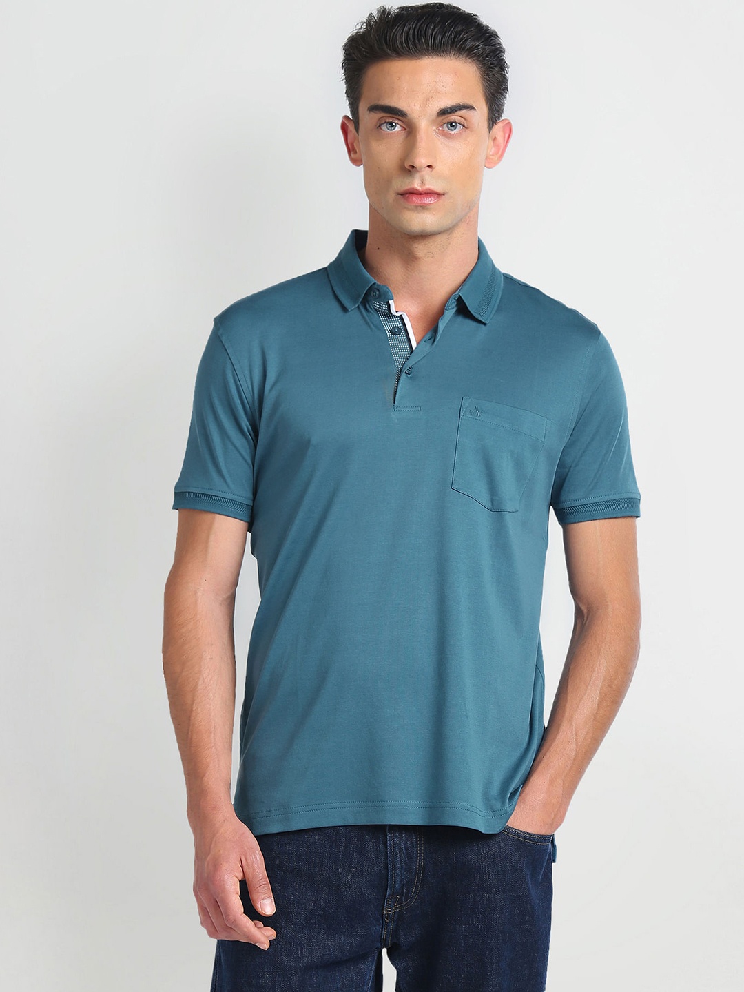 

Arrow Cotton Polo Collar T-shirt, Blue