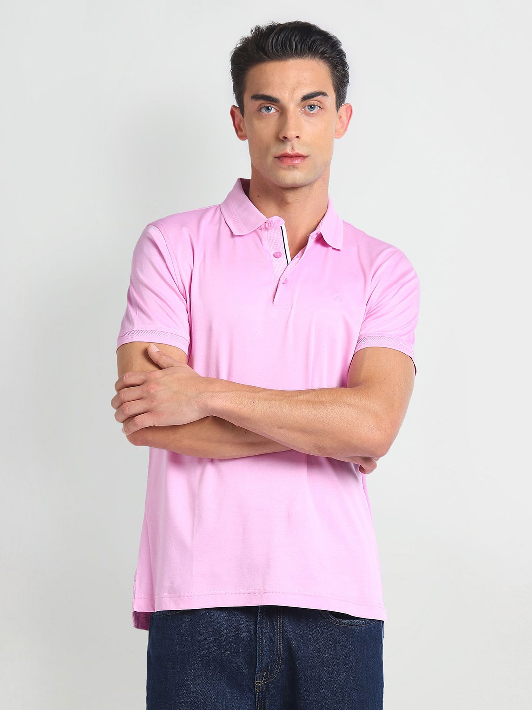 

Arrow Cotton Polo Collar T-shirt, Pink