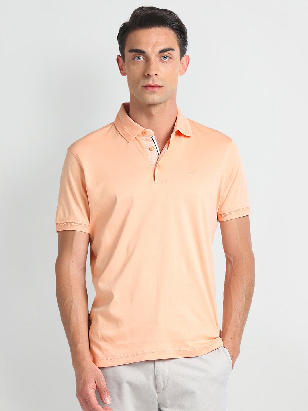 

Arrow Cotton Polo Collar T-shirt, Orange