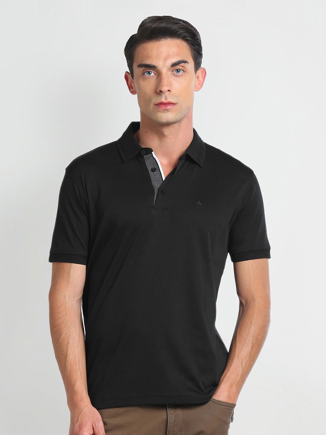 

Arrow Polo Collar Casual T-shirt, Black