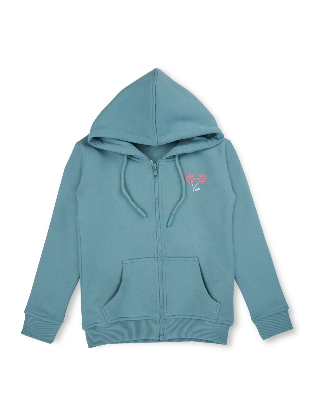 

Gini and Jony Girls Typography Printed Hooded Fleece Front Open Sweatshirt, Blue