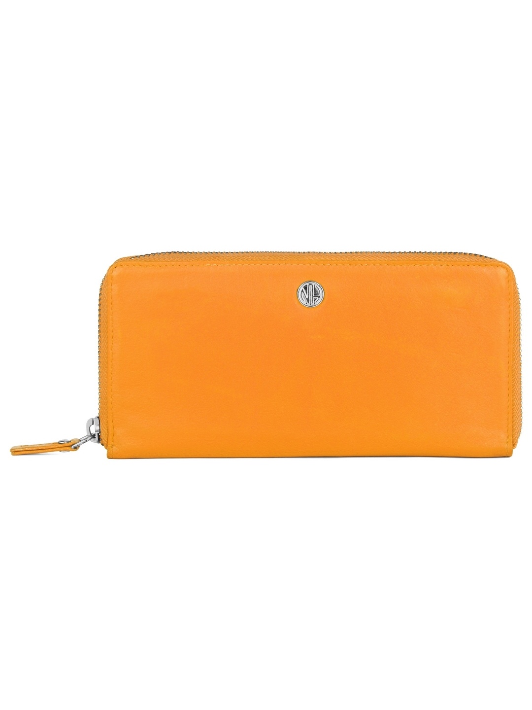 

NAPA HIDE Women Leather Zip Around Wallet, Yellow