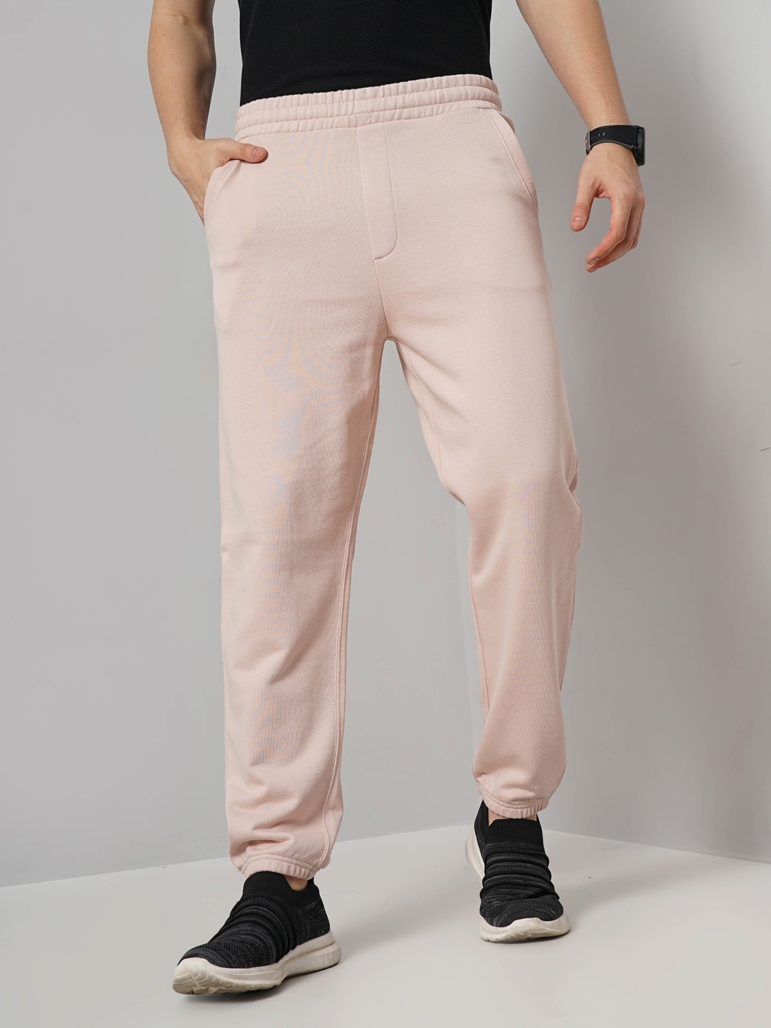 

Celio Mid-Rise Regular Fit Cotton Casual Joggers Trousers, Pink