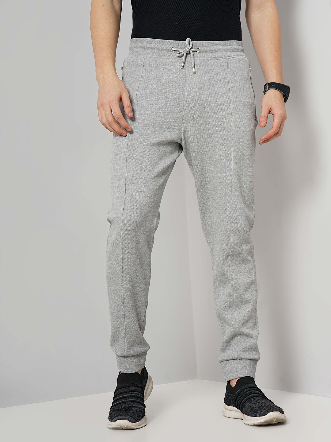 

Celio Mid-Rise Regular Fit Cotton Casual Joggers Trousers, Grey