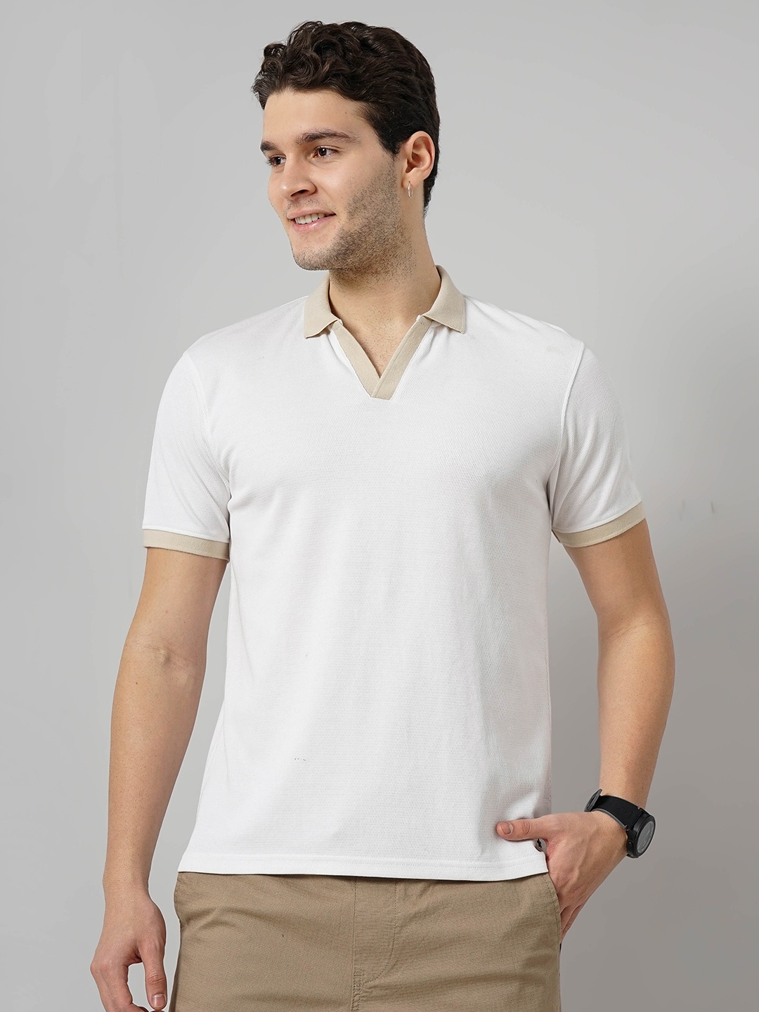 

Celio Polo Collar Regular Fit Cotton T-shirt, White