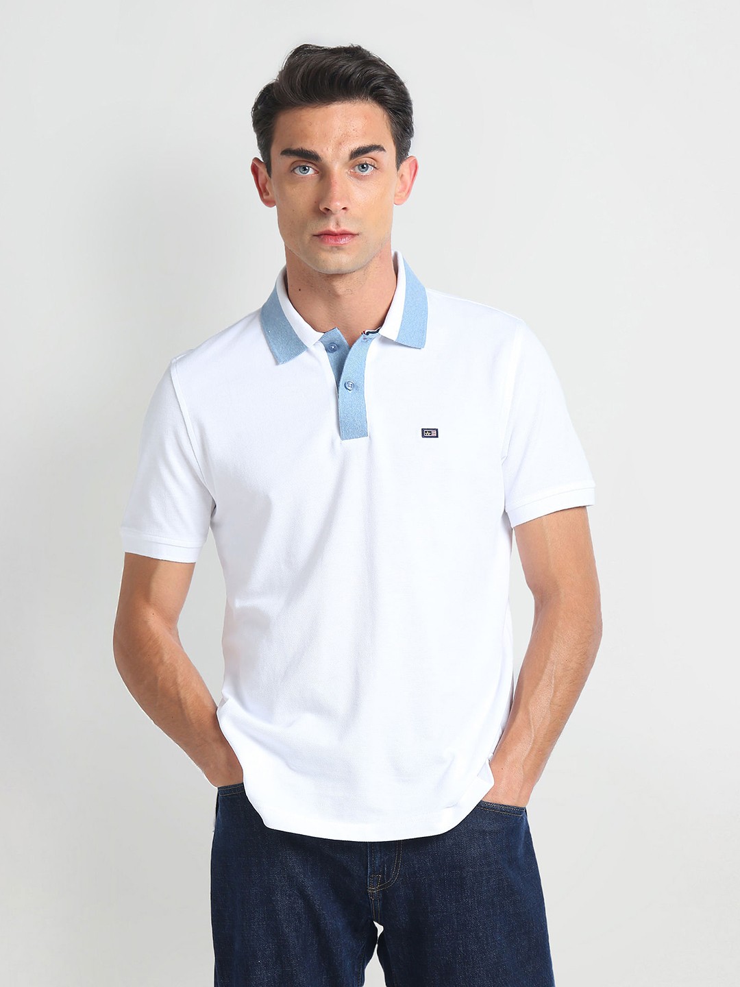 

Arrow Sport Polo Collar Cotton T-shirt, White