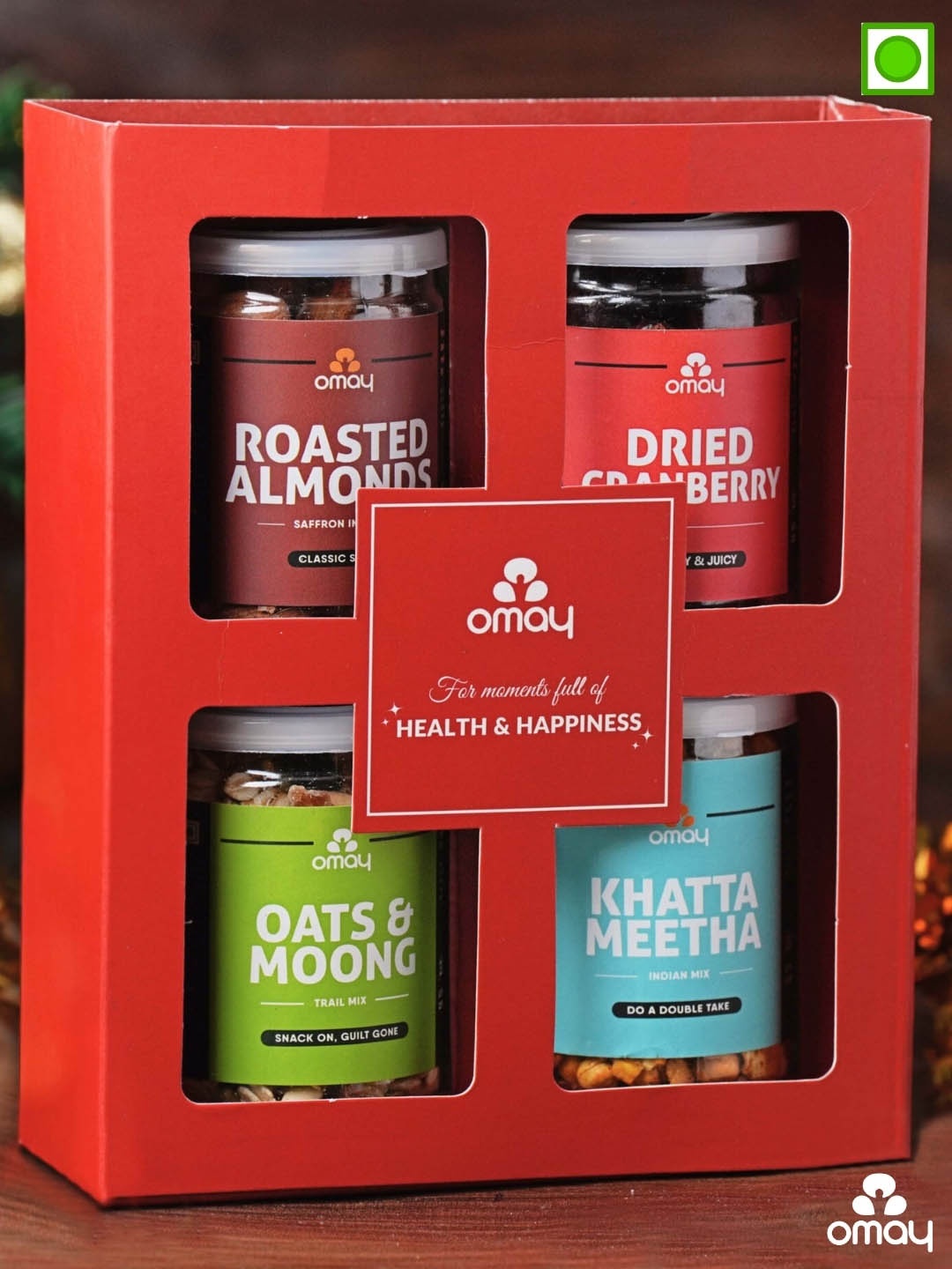 

Omay Foods Set Of 4 Festive Treats Gift Set, Red