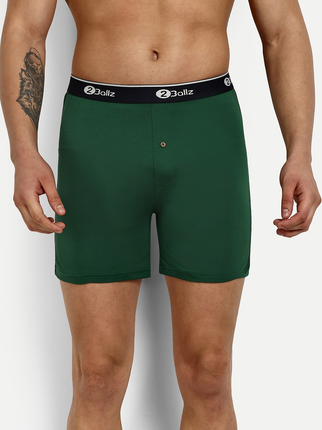 

2BALLZ Brand Logo Detail Antibacterial & Sweat Free Comfort Trunk - BG-P1-2BX-BOTTLE GREEN