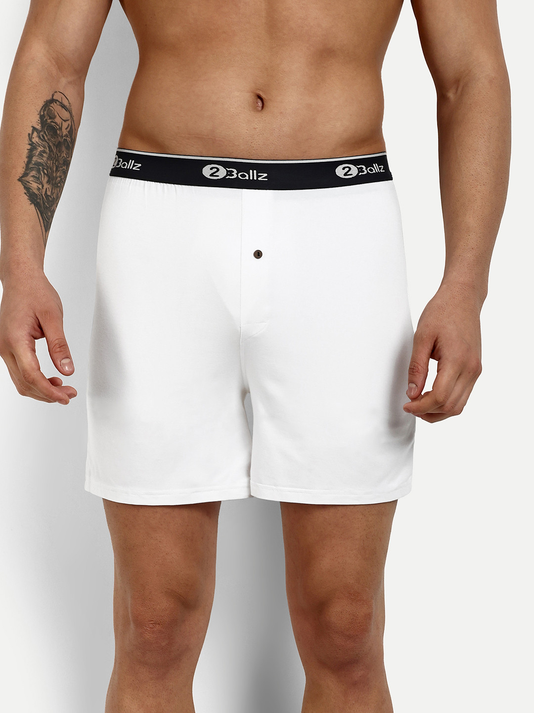 

2BALLZ Men Anti-Bacterial Boxers W-P1-2BX, White