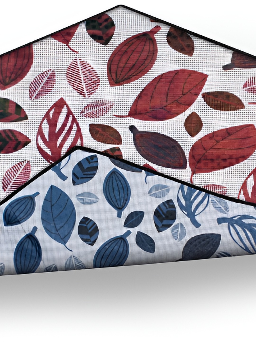 

Stylista Red & Blue Floral Rectangle Reversible Bed Server Mat, Grey