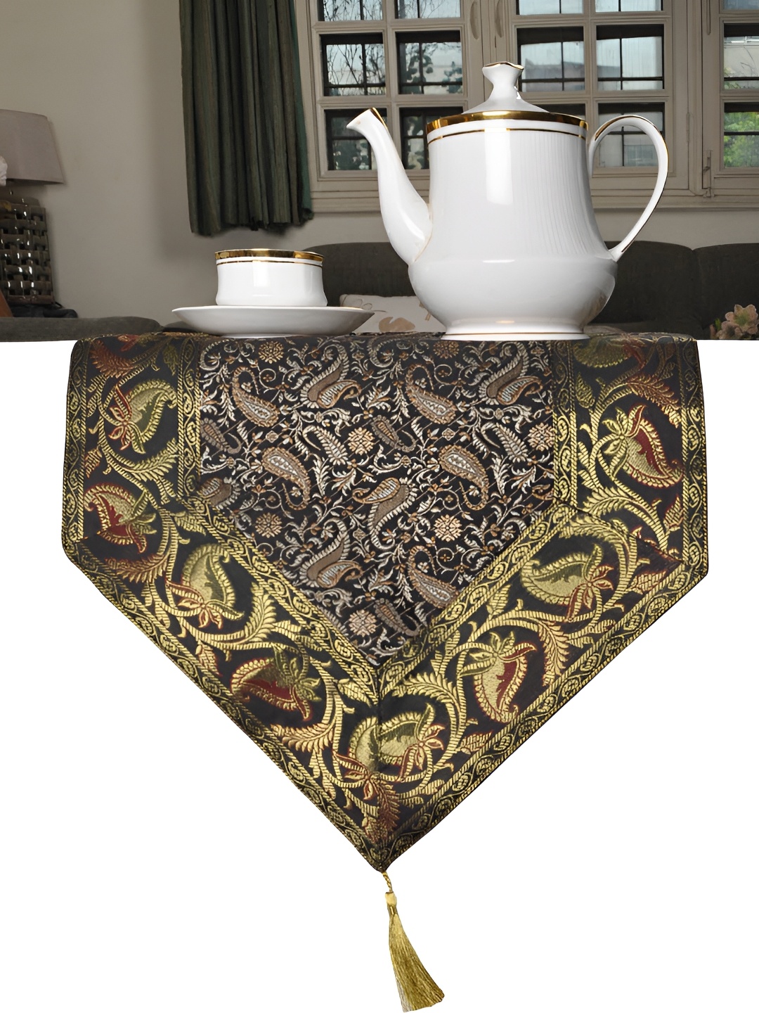 

Lal Haveli Black & Beige Ethnic Motifs Table Runner