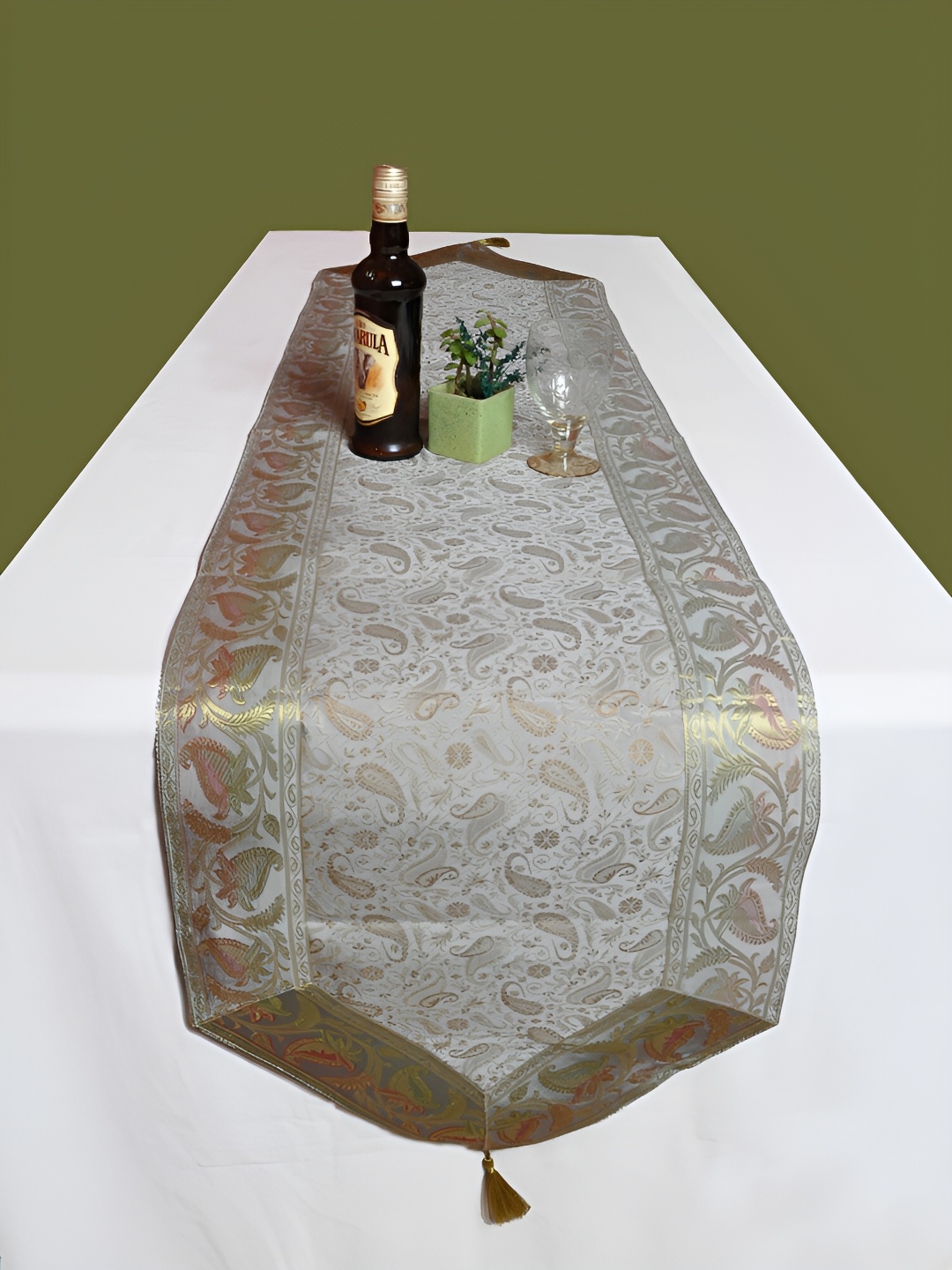 

Lal Haveli Grey & Yellow Printed Table Runners