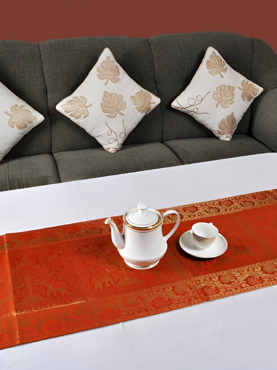 

Lal Haveli Orange Color & Yellow Printed Table Runners