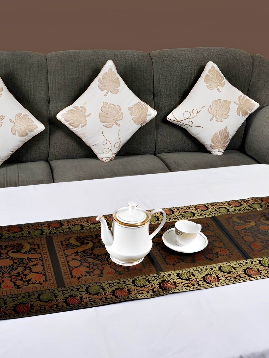 

Lal Haveli Black & Beige Ethnic Motifs Table Runner