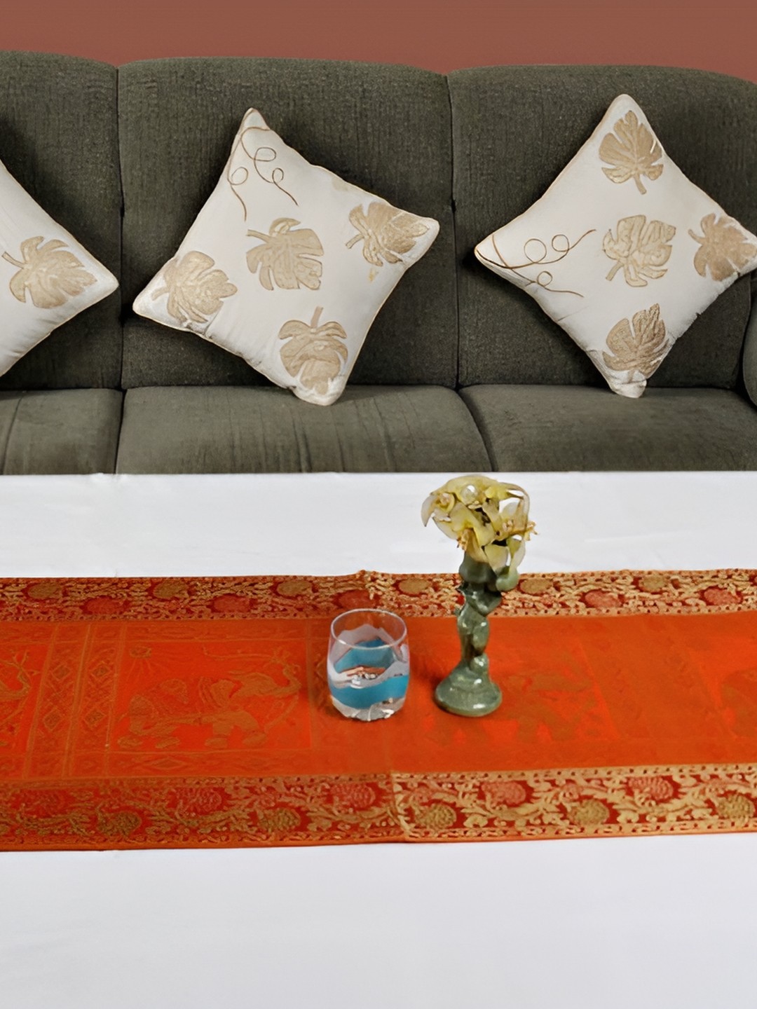 

Lal Haveli Orange Ethnic Motifs Table Runners