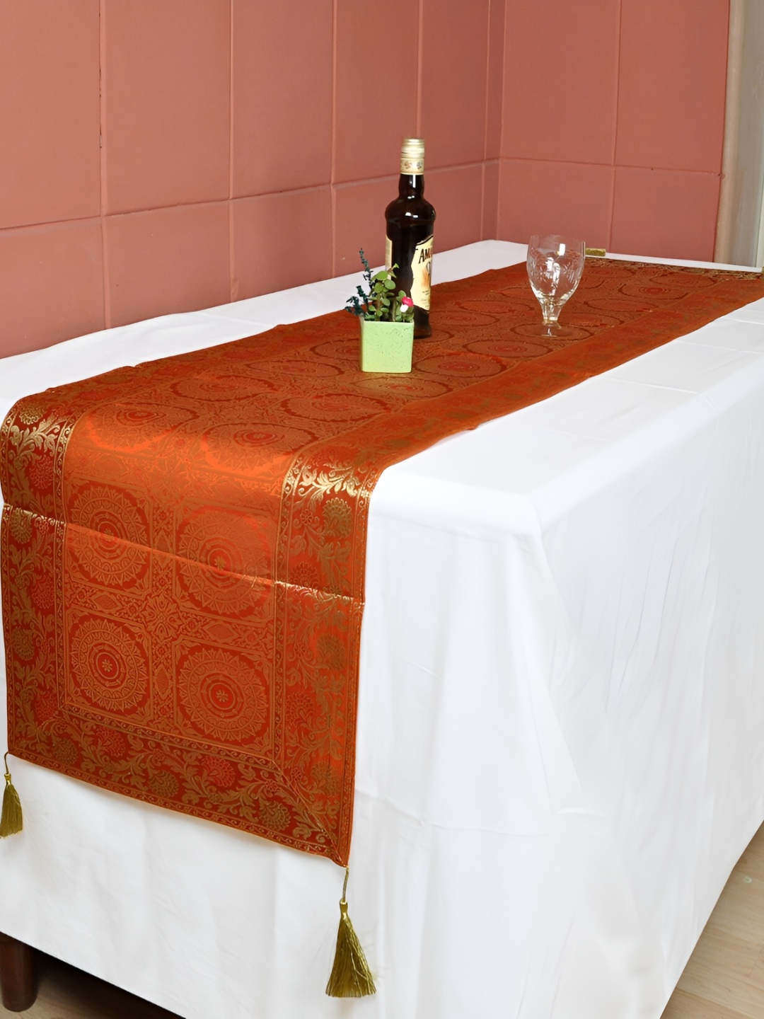 

Lal Haveli Orange Ethnic Motifs Table Runners