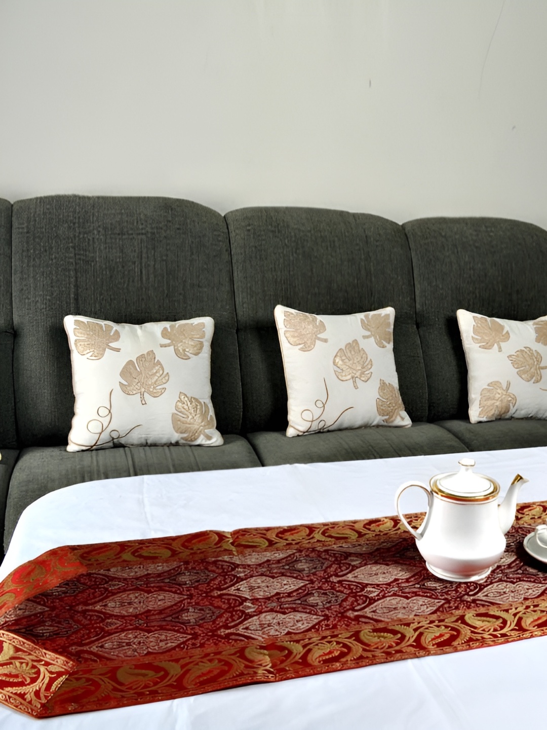 

Lal Haveli Red and White Ethnic Motifs Printed Table Runner