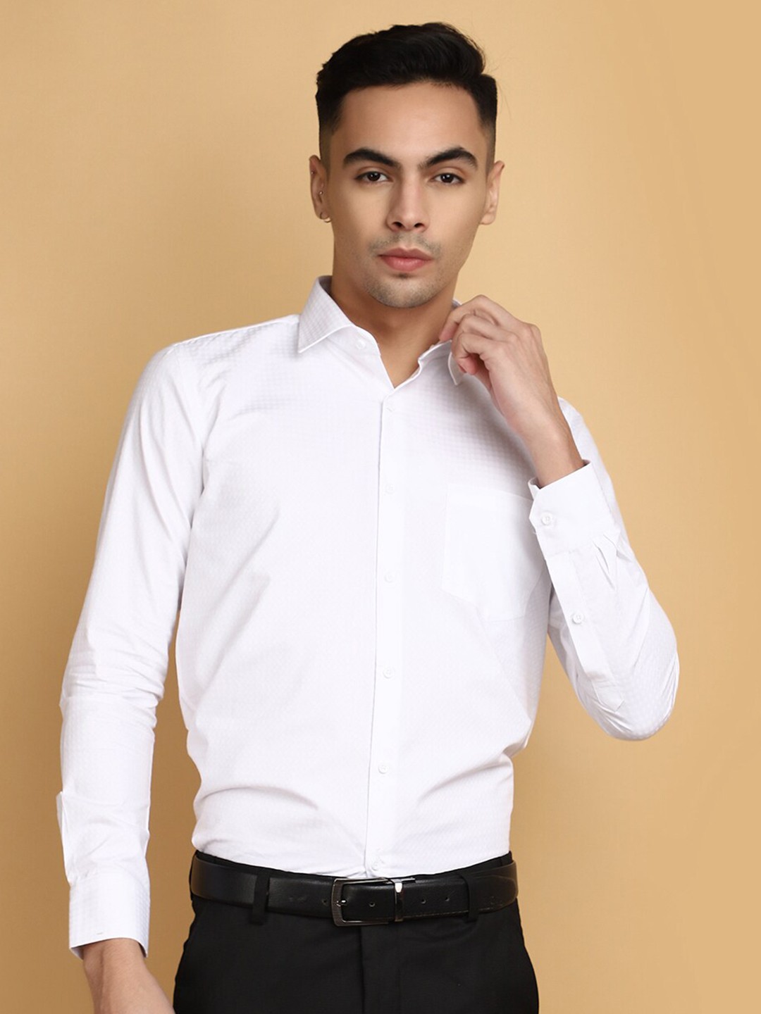 

J White by Vmart Spread Collar Long Sleeves Cotton Formal Shirt