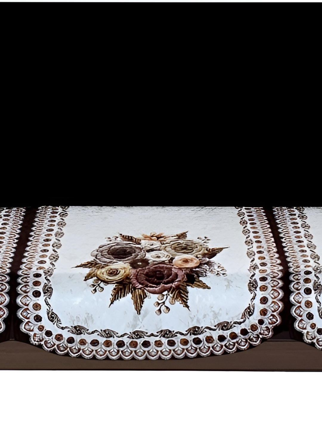 

Stylista Brown & White 3 Pieces Floral Printed Velvet Cotton Sofa Covers