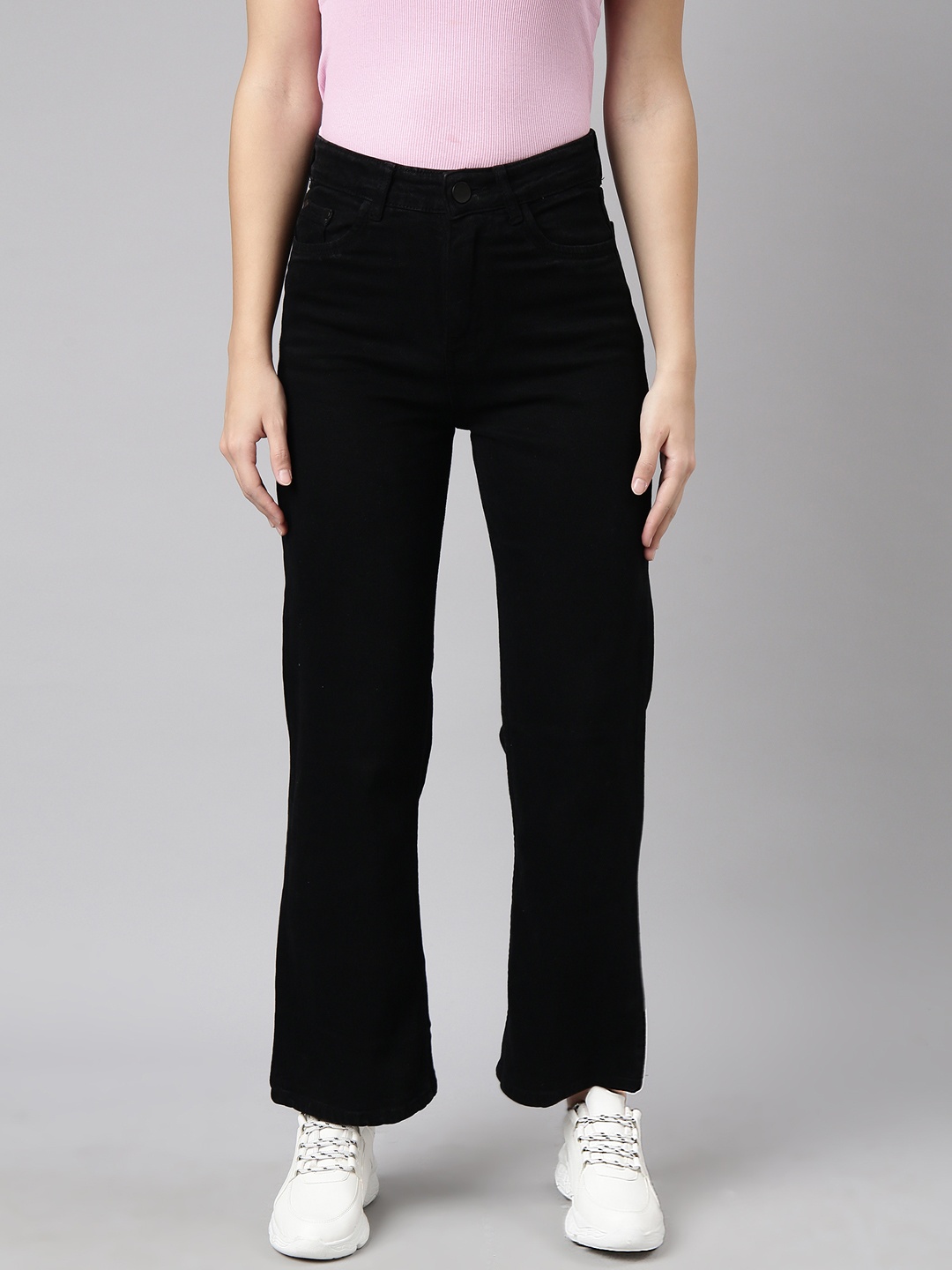 

SHOWOFF Women Jean Straight Fit Stretchable Clean Look Jeans, Black