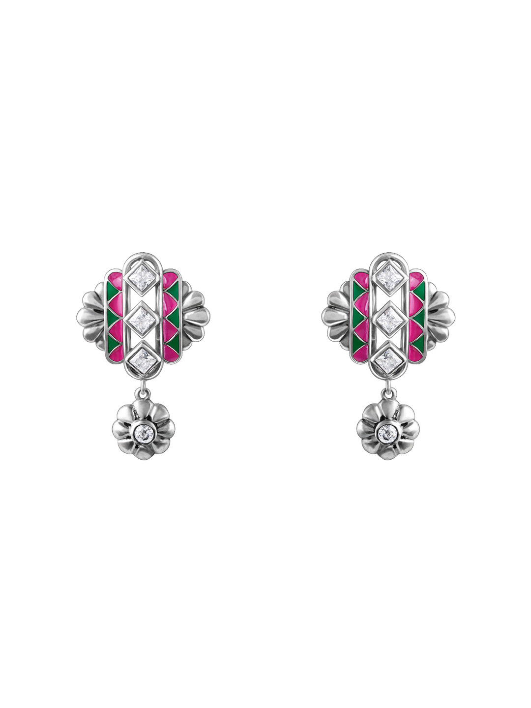 

GIVA 925 Oxidized Silver Urban Alchemy Contemporary Drop Earrings