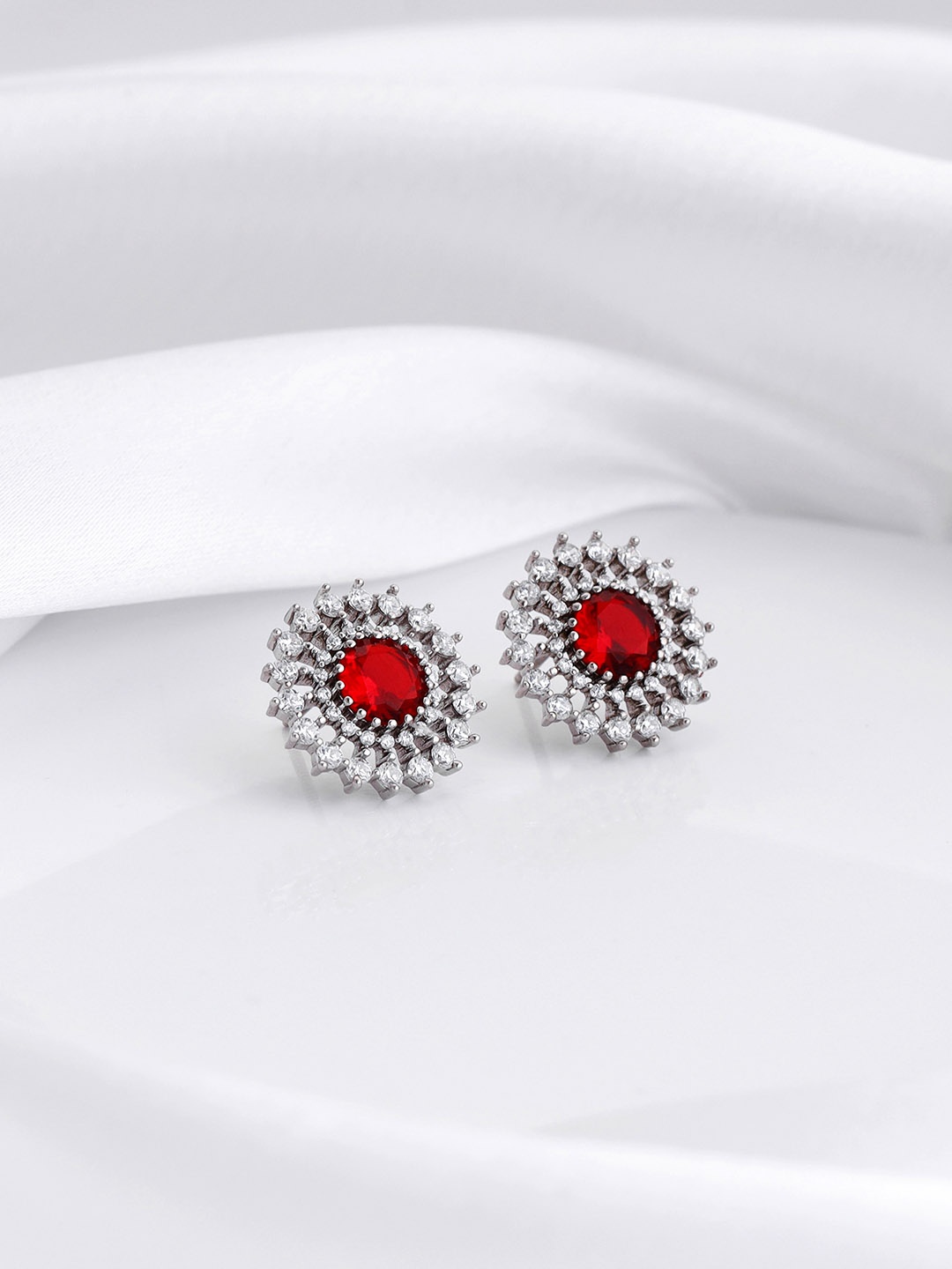 

GIVA Silver-Toned Contemporary Studs Earrings