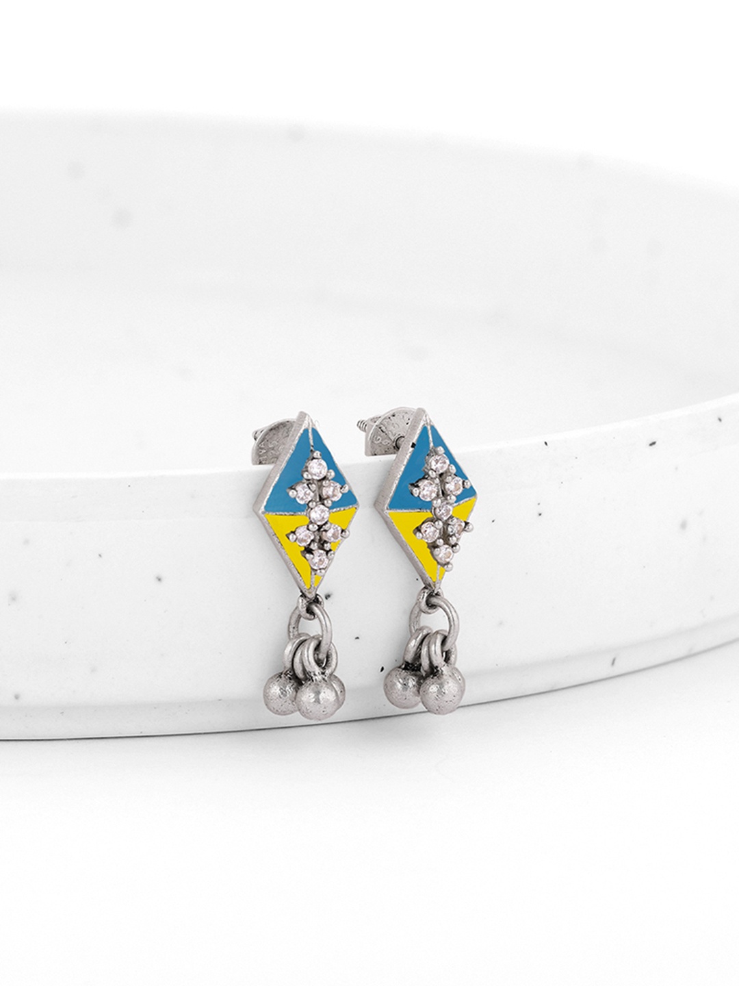 

GIVA Silver-Plated Contemporary Drop Earrings