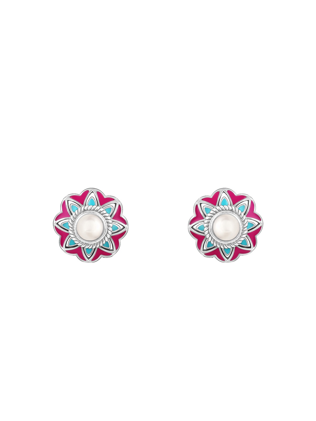 

GIVA 925 Oxidized Silver Vivid Vibe Contemporary Studs Earrings