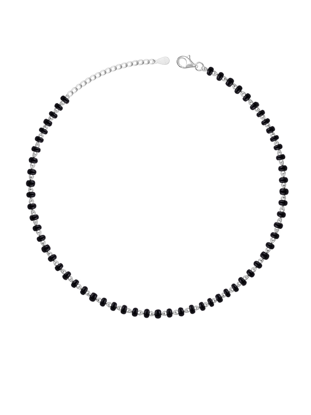

GIVA 925 Sterling Silver Rhodium-Plated Beaded Anklet