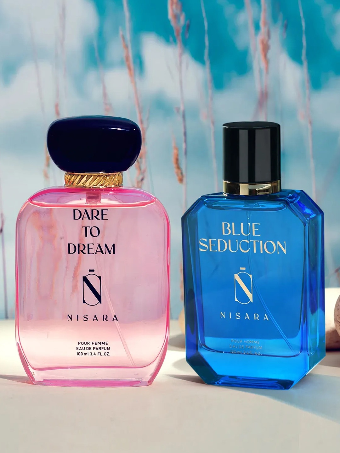 

NISARA Dare To Dream & Blue Seduction Long Lasting Eau De Parfum - 100ml Each, Pink