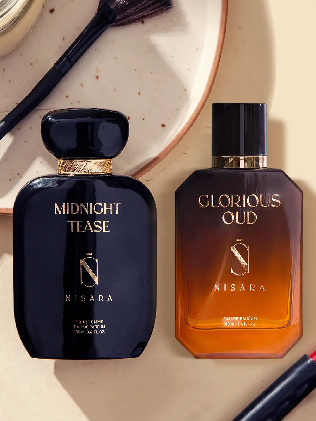 

NISARA Midnight Tease & Glorious Oud 2-Pcs Long Lasting Eau De Parfum - 100ml Each, Na