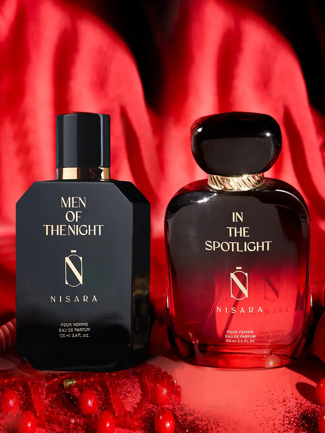 

NISARA In The Spotlight & Men Of The Night 2-Pcs Long Lasting Eau De Parfum - 100ml Each, Na