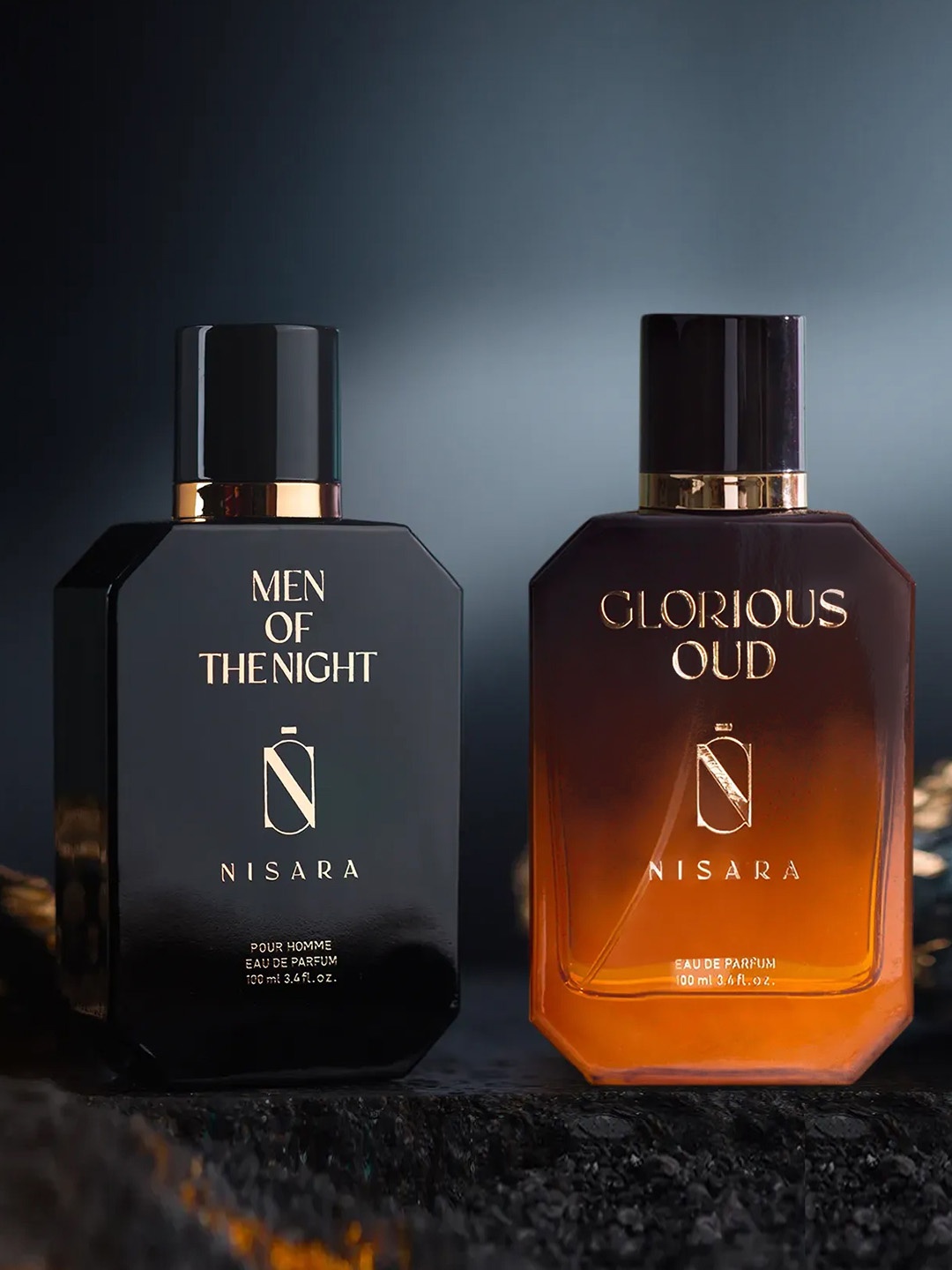 

NISARA Set Of 2 Men Of The Night & Glorious Oud Eau De Parfum - 100ml Each, Black