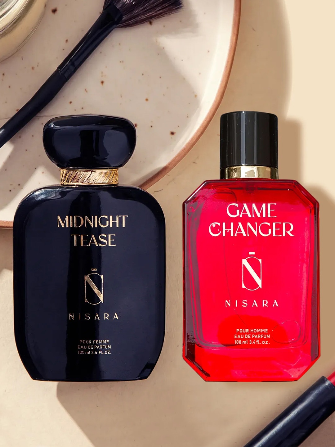 

NISARA Set Of 2 Midnight Tease & Game Changer Eau De Parfum - 100ml Each, Black