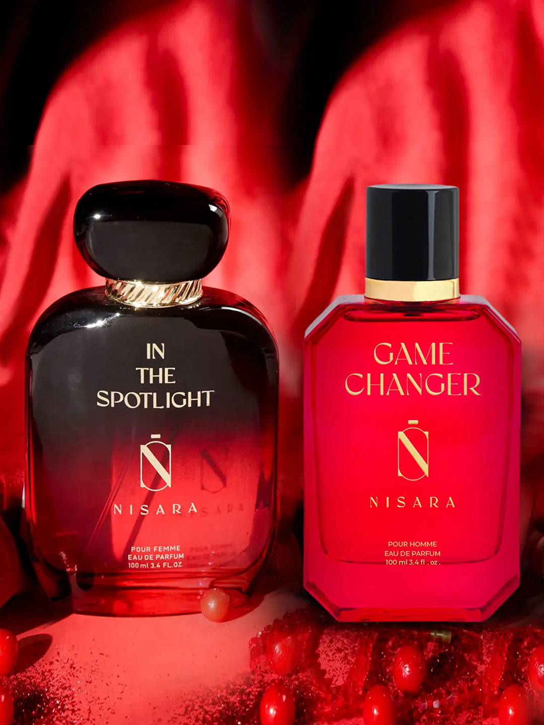 

NISARA Set Of 2 In The Spotlight & Game Changer Eau De Parfum - 100ml Each, Red