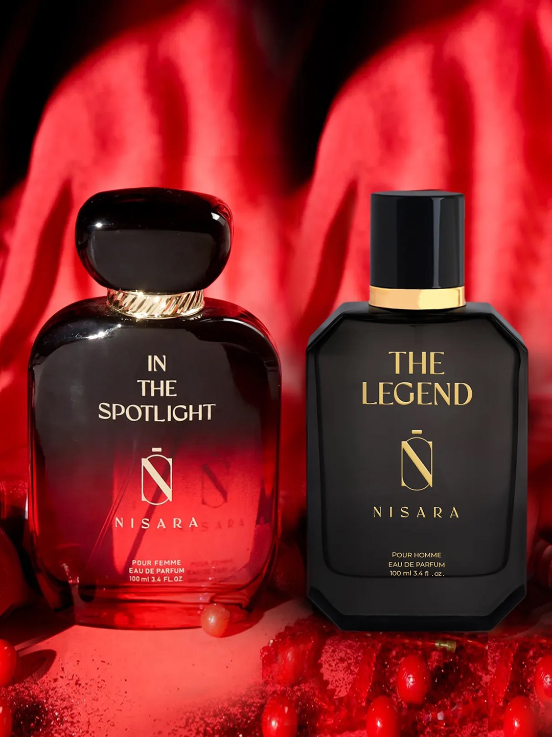 

NISARA Set Of 2 In The Spotlight & The Legend Eau De Parfum - 100ml Each, Red