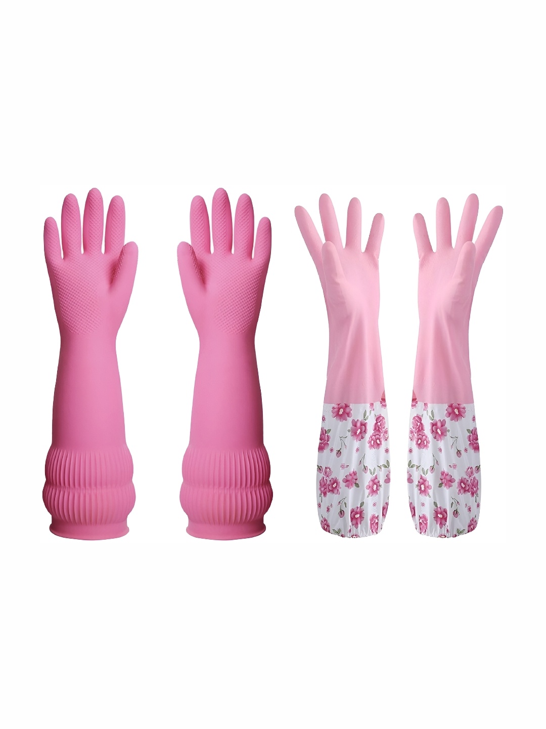 

RBGIIT Cleaning Glove 2 Pieces Pink Printed Kitchen Gloves