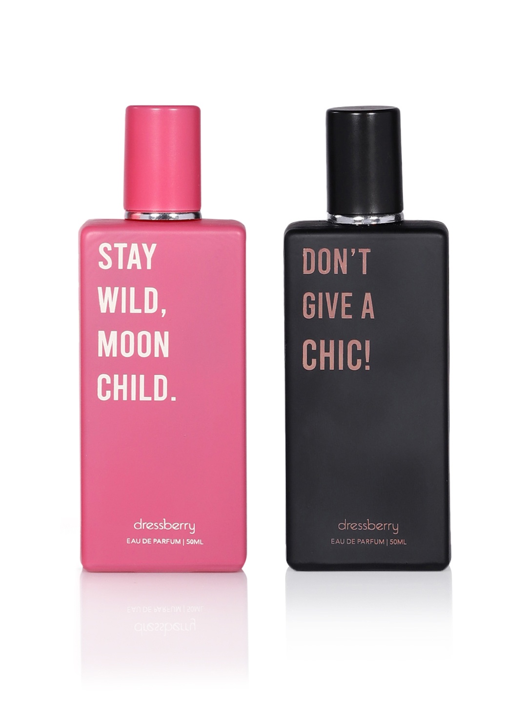 

DressBerry Women 2Pcs Eau De Parfum - Dont Give A Chic & Stay Wild Moon Child - 50ml Each, Black