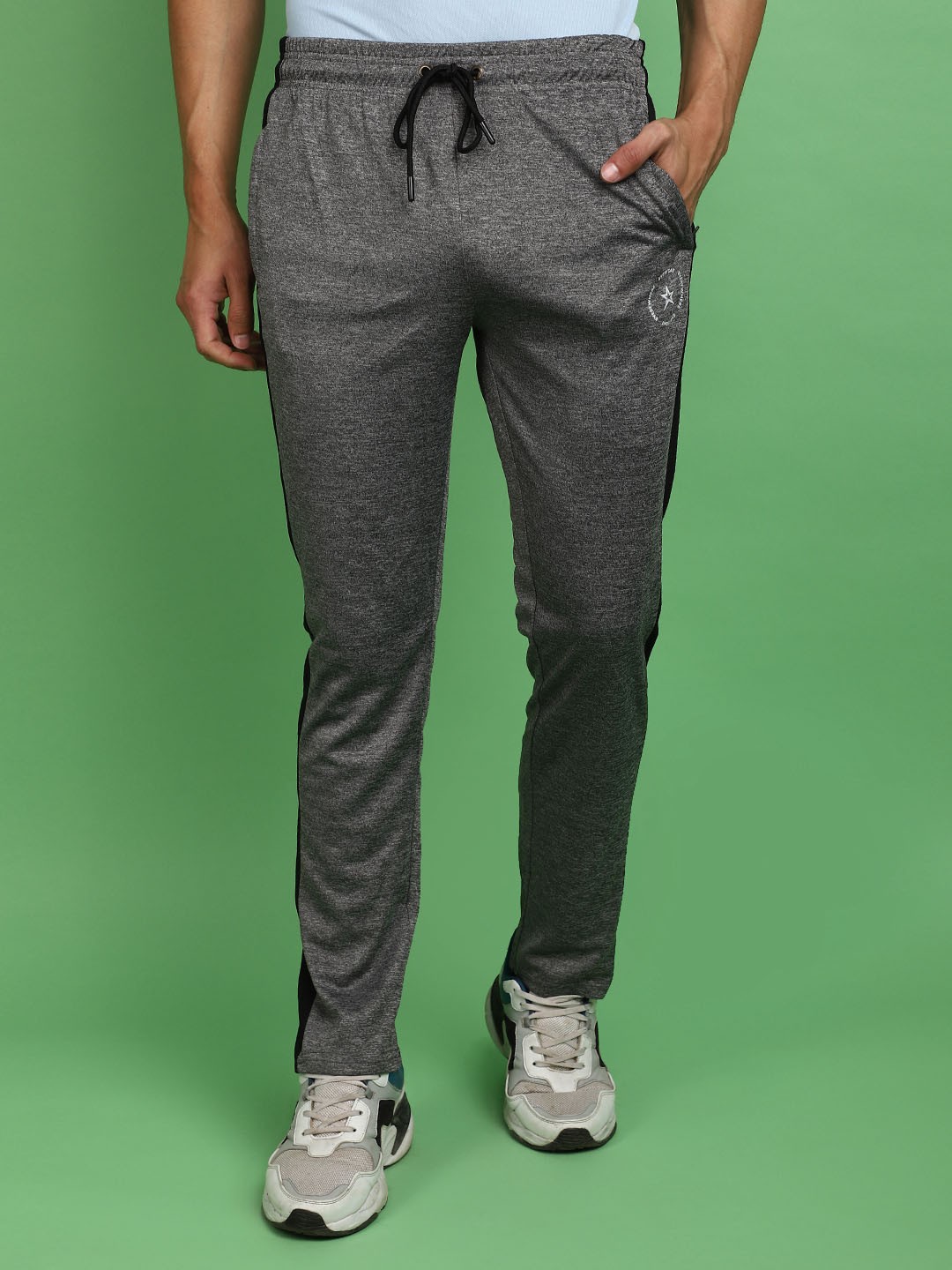 

V-Mart Men Printed Track Pants, Grey