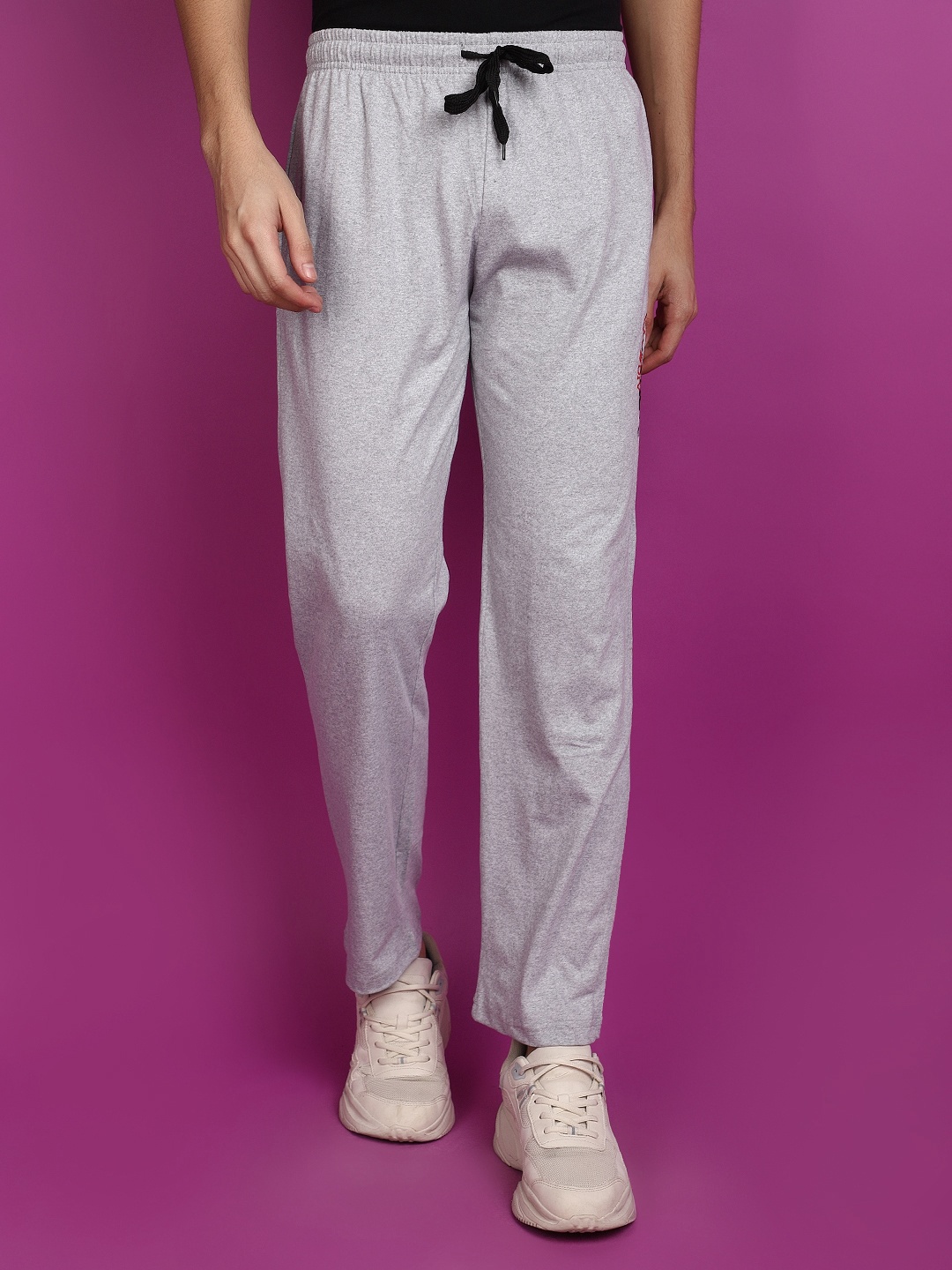 

V-Mart Men Cotton Mid-Rise Track Pant, Grey