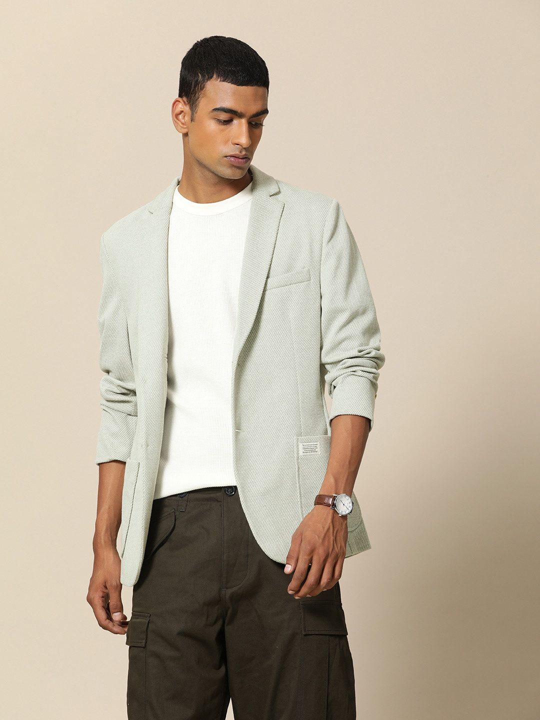 

Mr Bowerbird Single-Breasted Tailored Fit Blazer, Green
