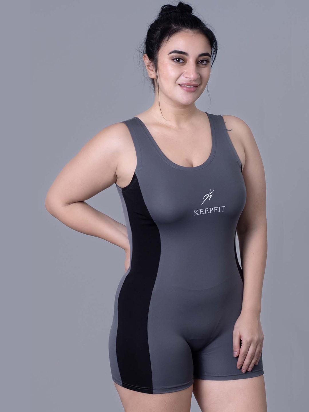 

Keepfit Plus Size Antibacterial Rapid Dry Legsuit, Grey