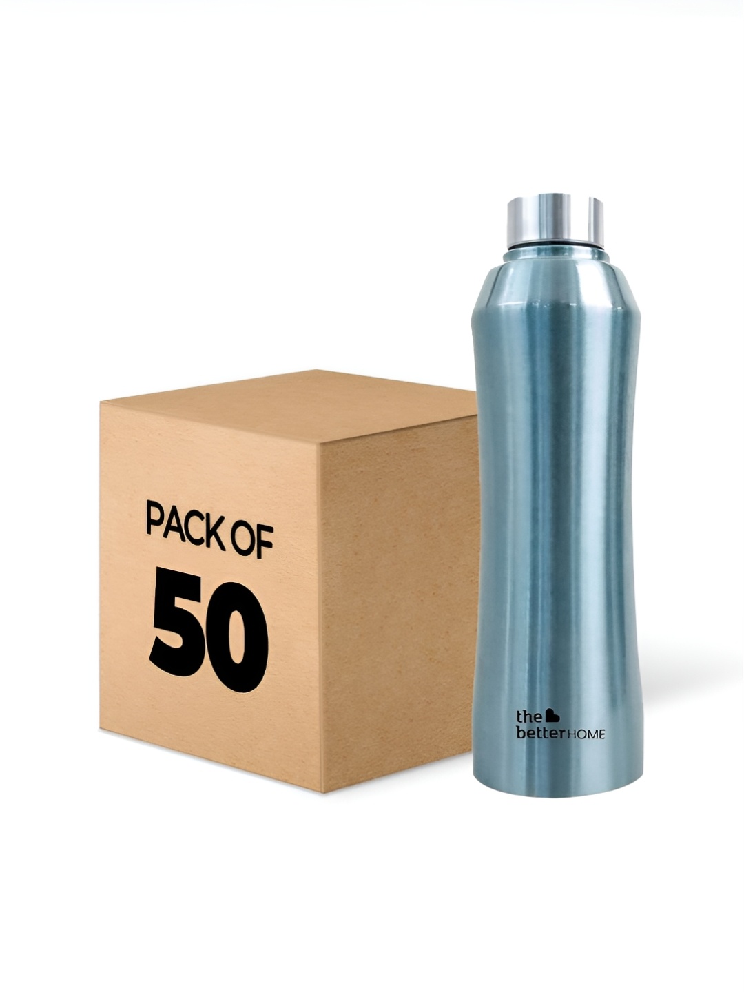 

The Better Home Blue 50 Pieces Stainless Steel BPA Free Water Bottle 1 L
